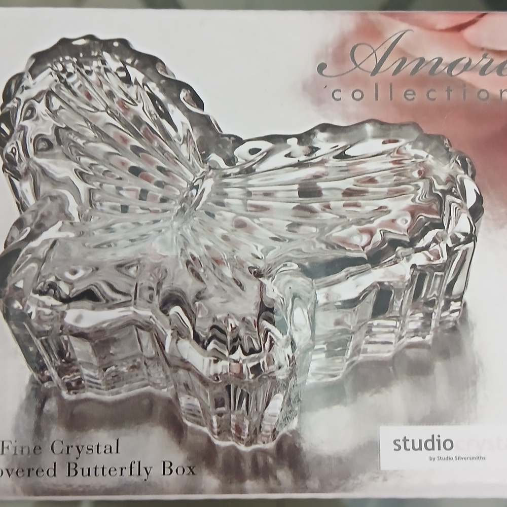 Studio Silver Crystal Butterfly Box